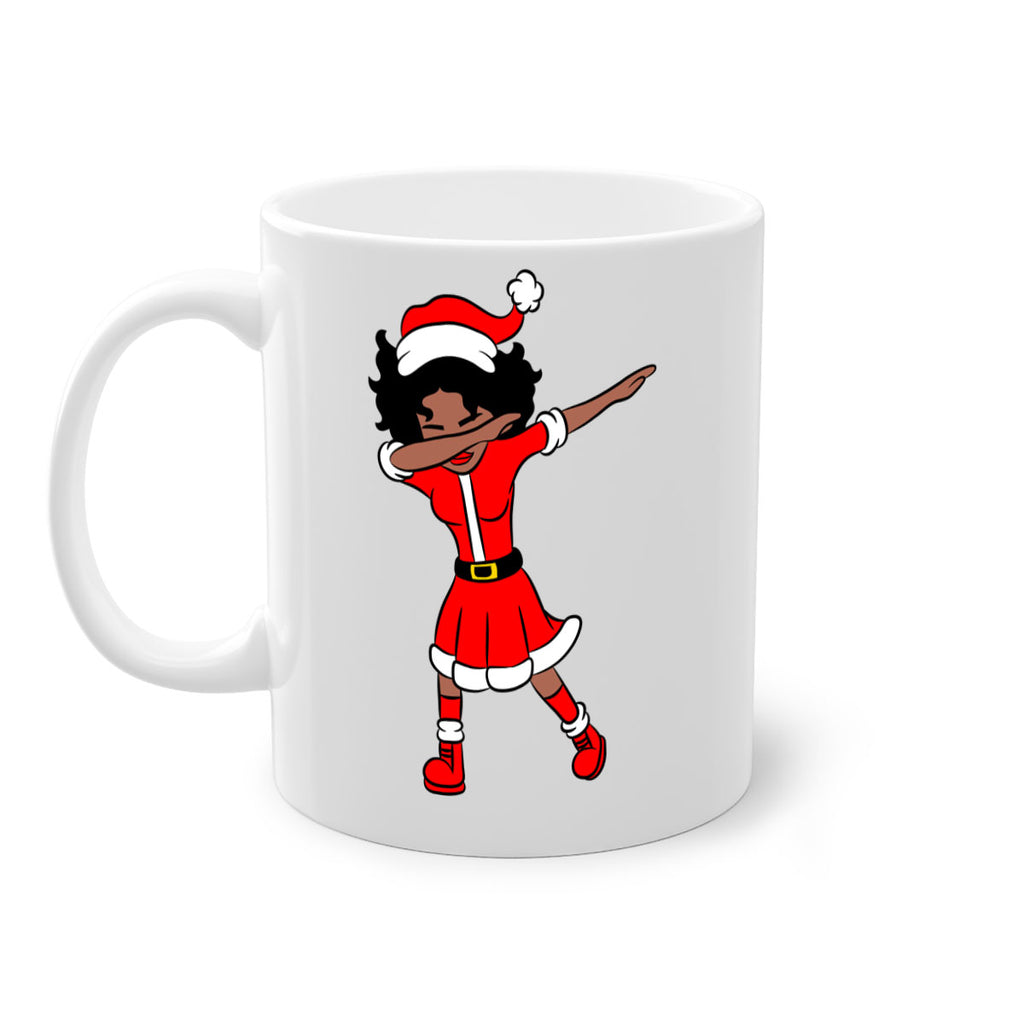 dabbing santa claus afro girl 50#- Black women - Girls-Mug / Coffee Cup