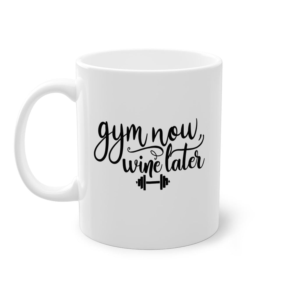 gym now wine later 42#- gym-Mug / Coffee Cup