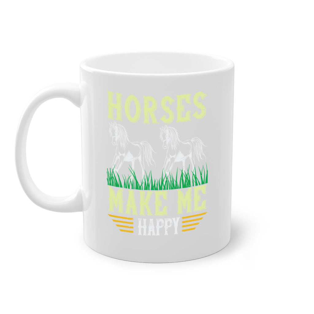 horses make me happy Style 40#- horse-Mug / Coffee Cup