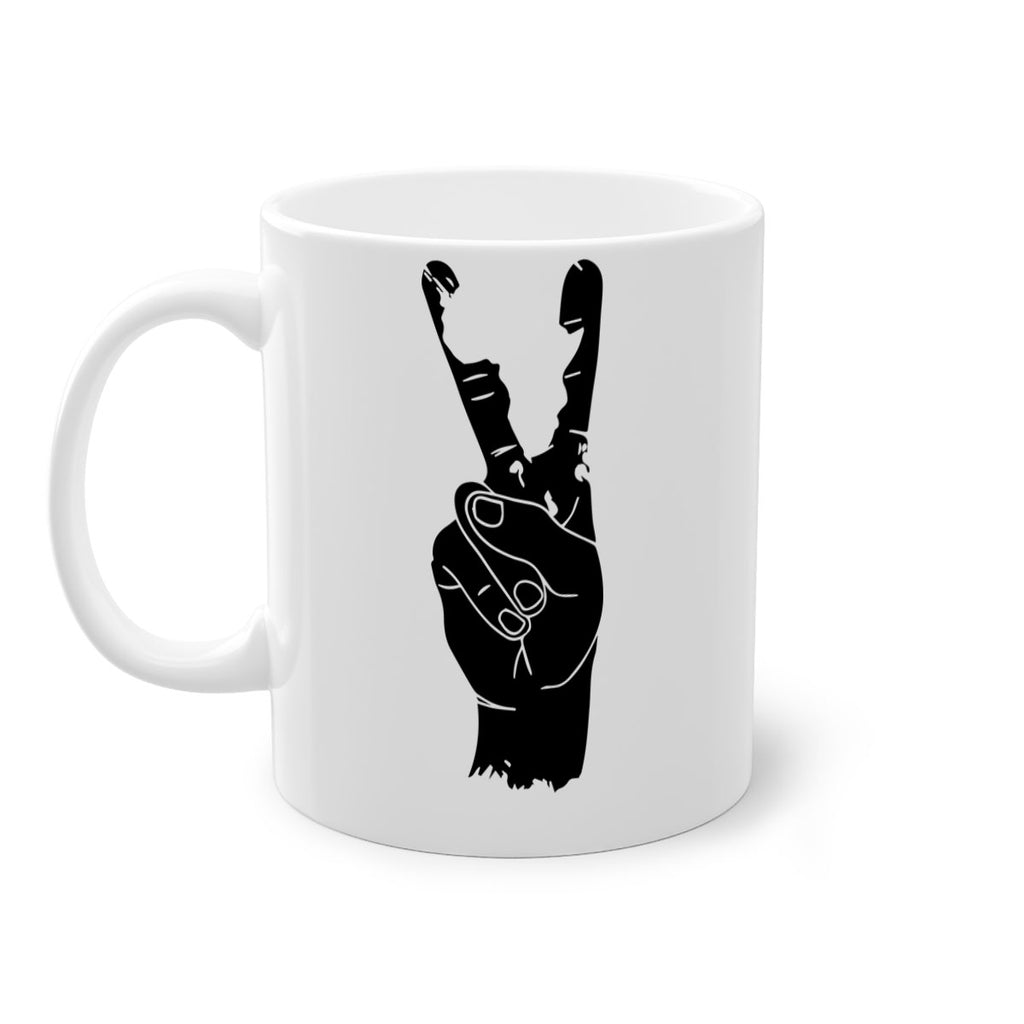 peace hand with africa- black words - phrases-Mug / Coffee Cup
