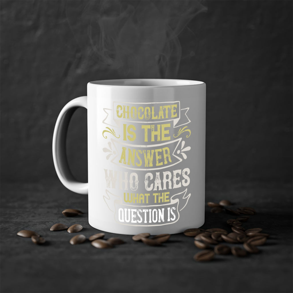 Chocolate is the answer Who cares what the question is Style 92#- pig-Mug / Coffee Cup