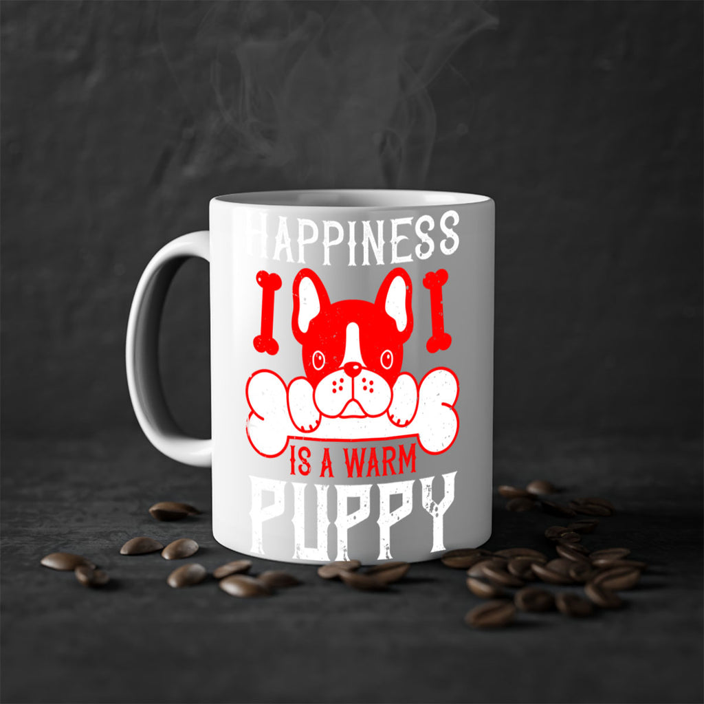 Happiness is a warm puppy Style 203#- Dog-Mug / Coffee Cup
