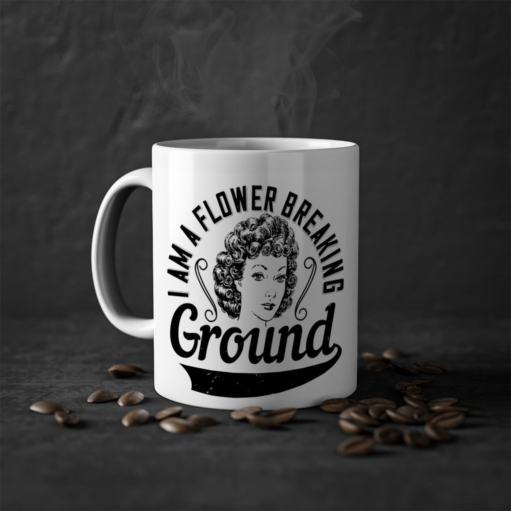 I am a flower breaking ground Style 32#- Afro - Black-Mug / Coffee Cup