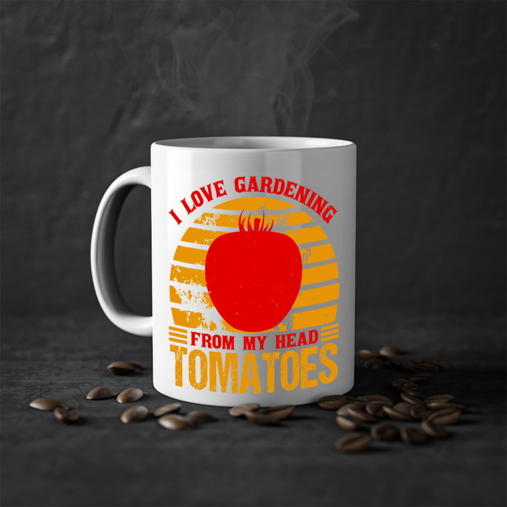 I love gardening From my head Tomatoes 53#- Farm and garden-Mug / Coffee Cup