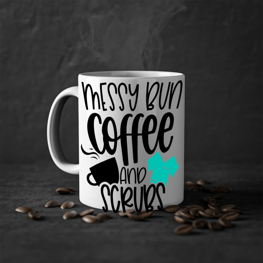 Messy Bun Coffee And Scrubs Style Style 132#- nurse-Mug / Coffee Cup