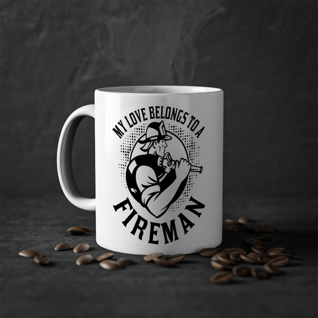 My love belongs Style 50#- fire fighter-Mug / Coffee Cup
