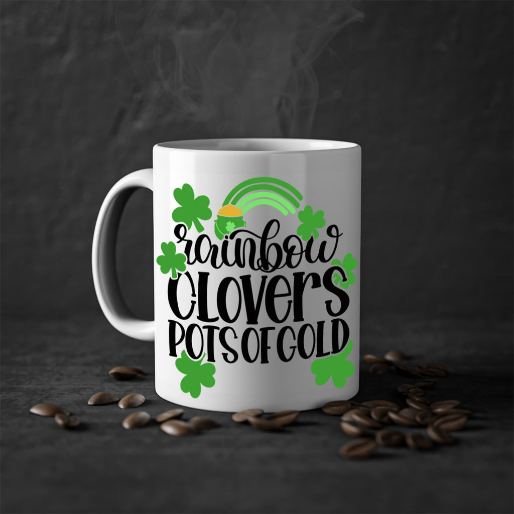 Rainbow Clovers Pots Of Gold Style 35#- St Patricks Day-Mug / Coffee Cup