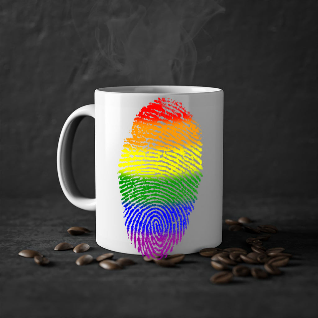 Rainbow Finger print 10#- lgbt-Mug / Coffee Cup