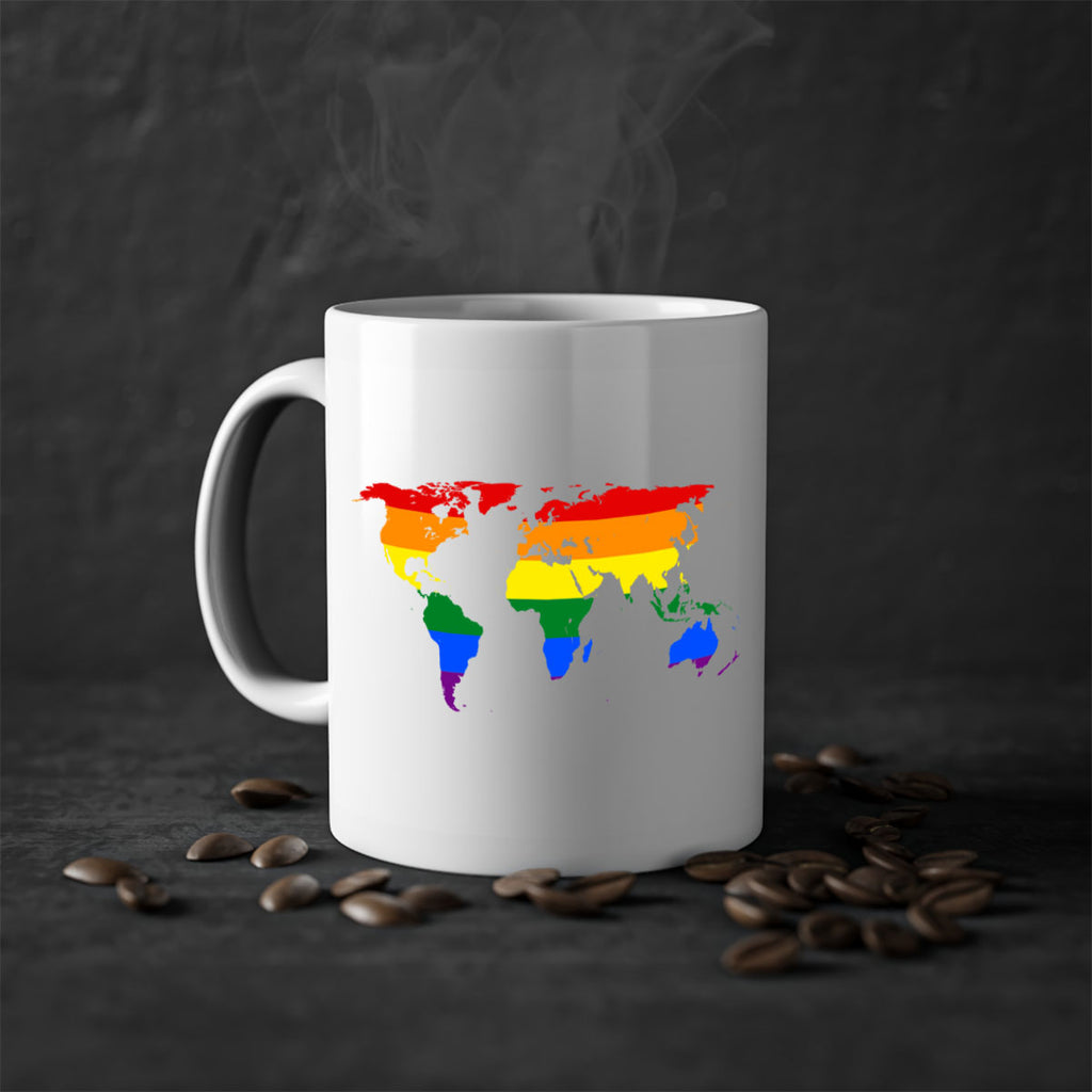 Rainbow World map 3#- lgbt-Mug / Coffee Cup