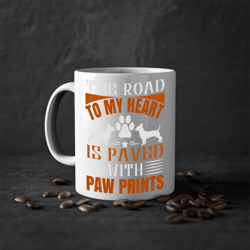 The Road to my Heart is paved with paw prints Style 145#- Dog-Mug / Coffee Cup