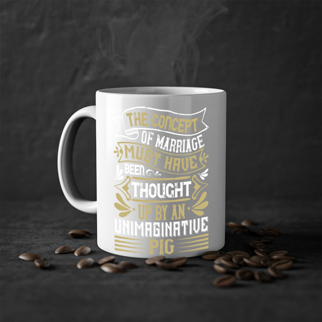 The concept of marriage must have been thought up by an unimaginative pig Style 24#- pig-Mug / Coffee Cup