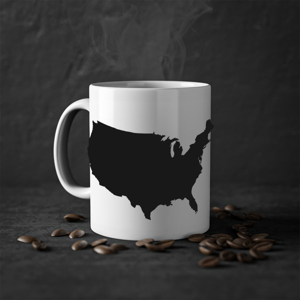 USA Solid Map Style 76#- 4th Of July-Mug / Coffee Cup