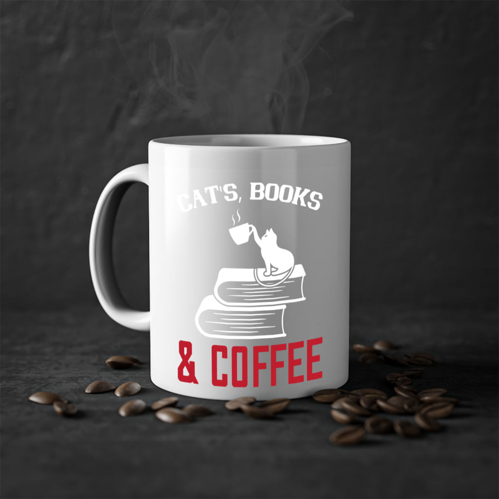 cats book and coffee Style 37#- cat-Mug / Coffee Cup