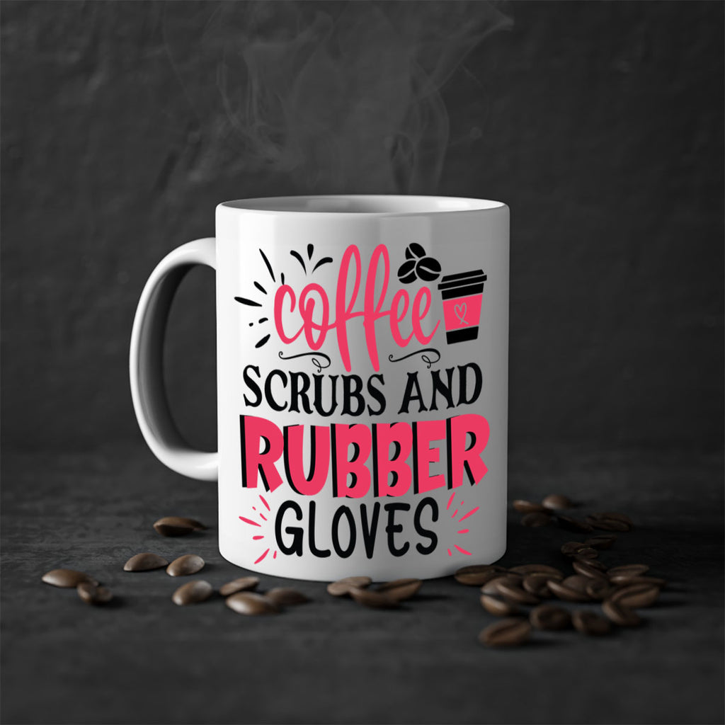 coffee scrubs and rubber gloves Style 393#- nurse-Mug / Coffee Cup