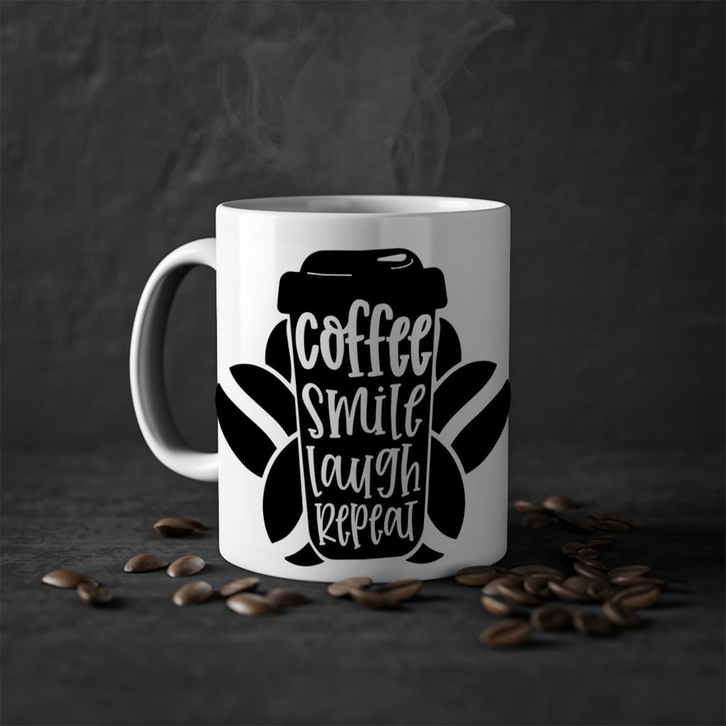 coffee smile laugh repeat 140#- coffee-Mug / Coffee Cup