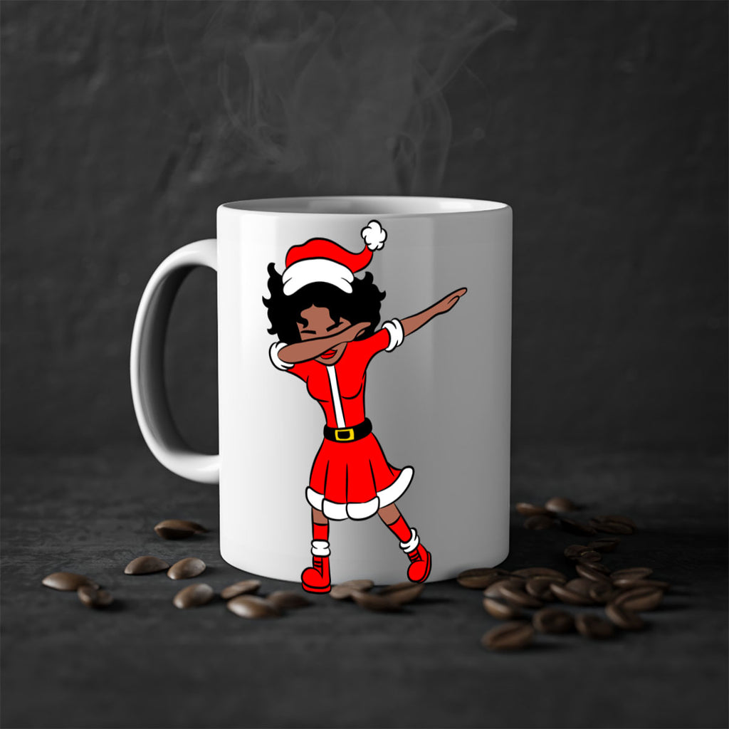 dabbing santa claus afro girl 50#- Black women - Girls-Mug / Coffee Cup