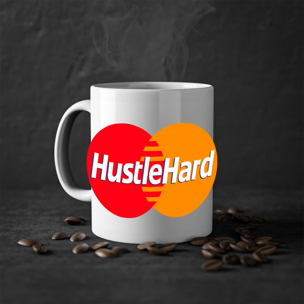 hustle hard 122#- black words - phrases-Mug / Coffee Cup