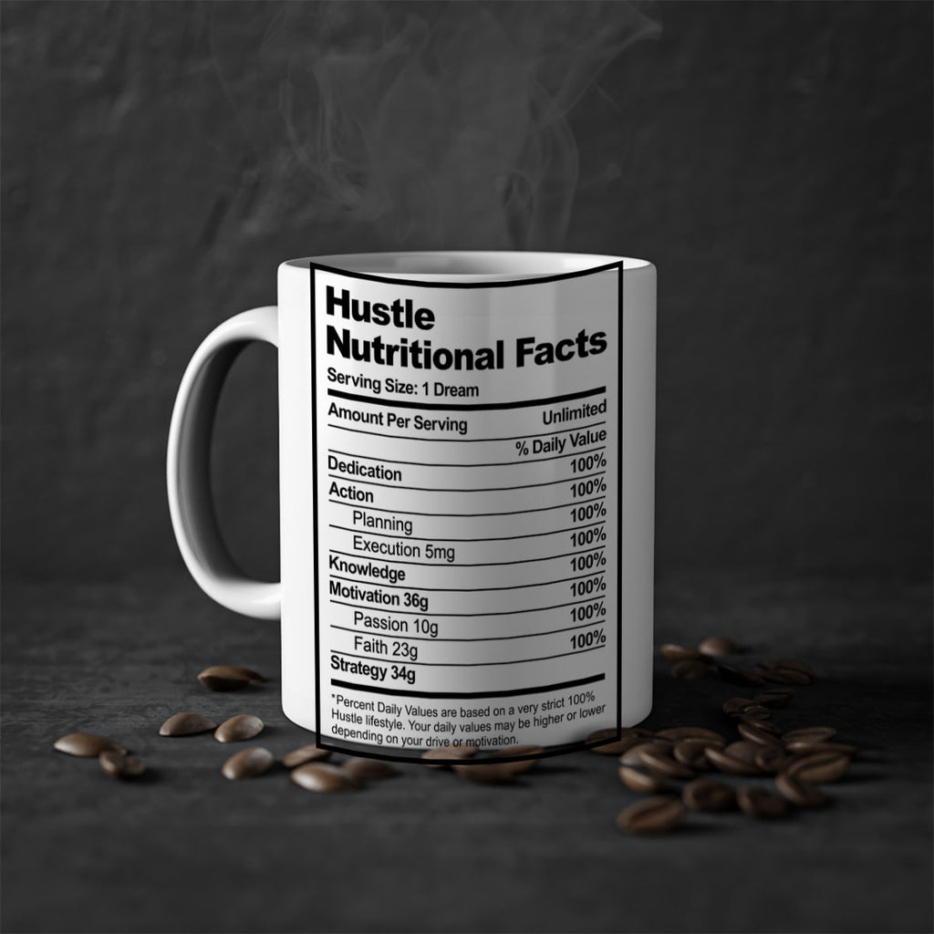 hustle nutritional facts 121#- black words - phrases-Mug / Coffee Cup