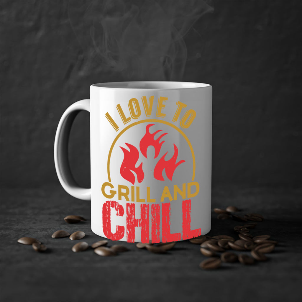 i love to grill and chill 38#- bbq-Mug / Coffee Cup