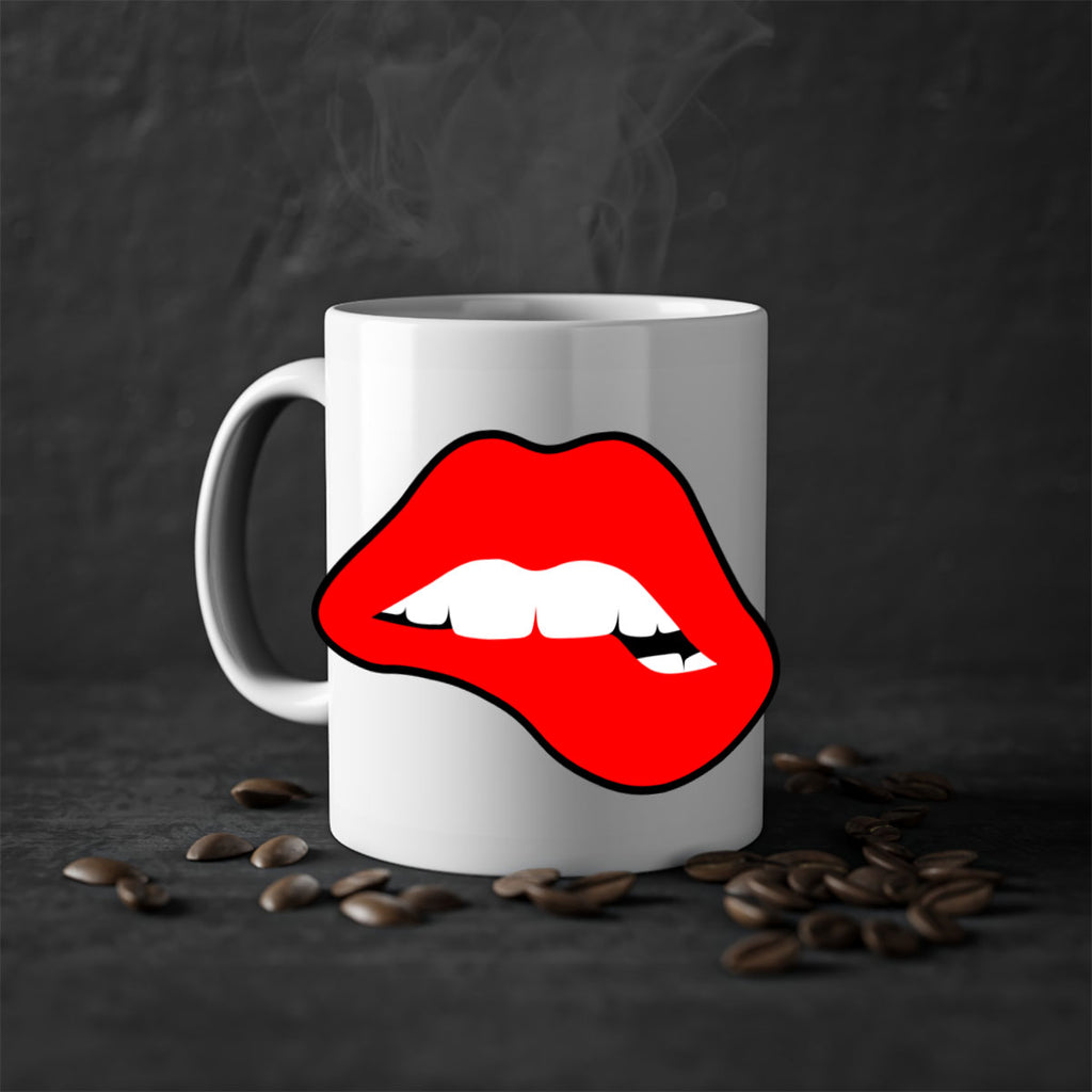 lips 100#- black words - phrases-Mug / Coffee Cup