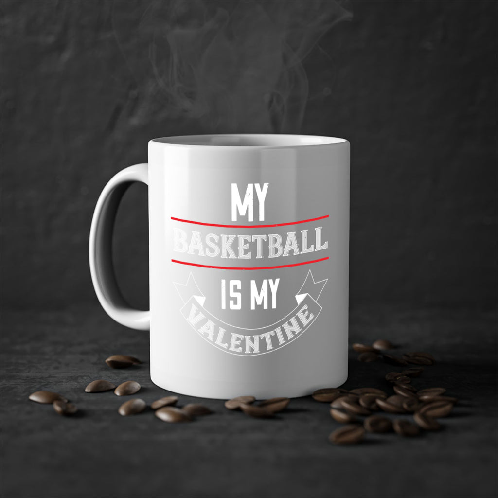 my basketball is my valentine 39#- valentines day-Mug / Coffee Cup