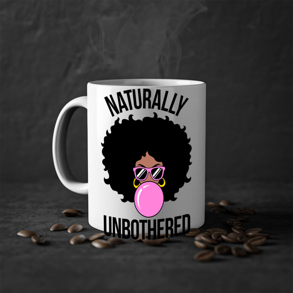naturally unbothered afro woman 64#- black words - phrases-Mug / Coffee Cup