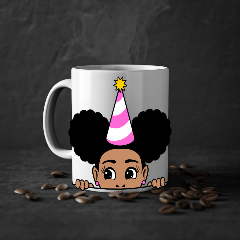 peekaboo afro puffs birthday girl 24#- Black women - Girls-Mug / Coffee Cup