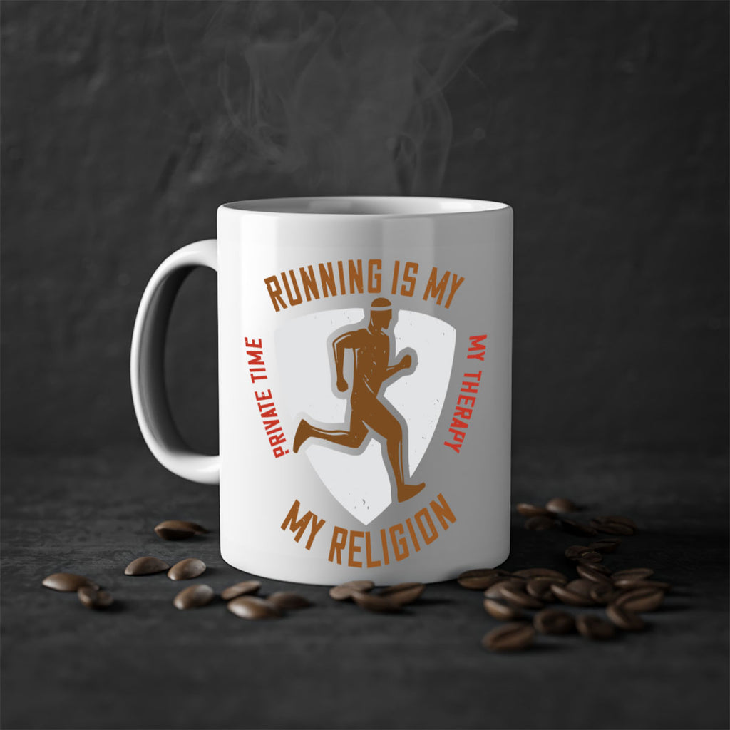 running is my private time my therapy my religion 21#- running-Mug / Coffee Cup