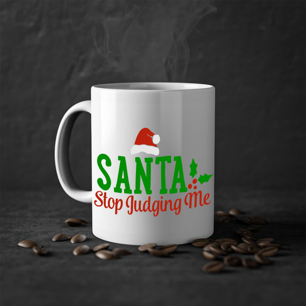 santa stop judging me 441#- christmas-Mug / Coffee Cup