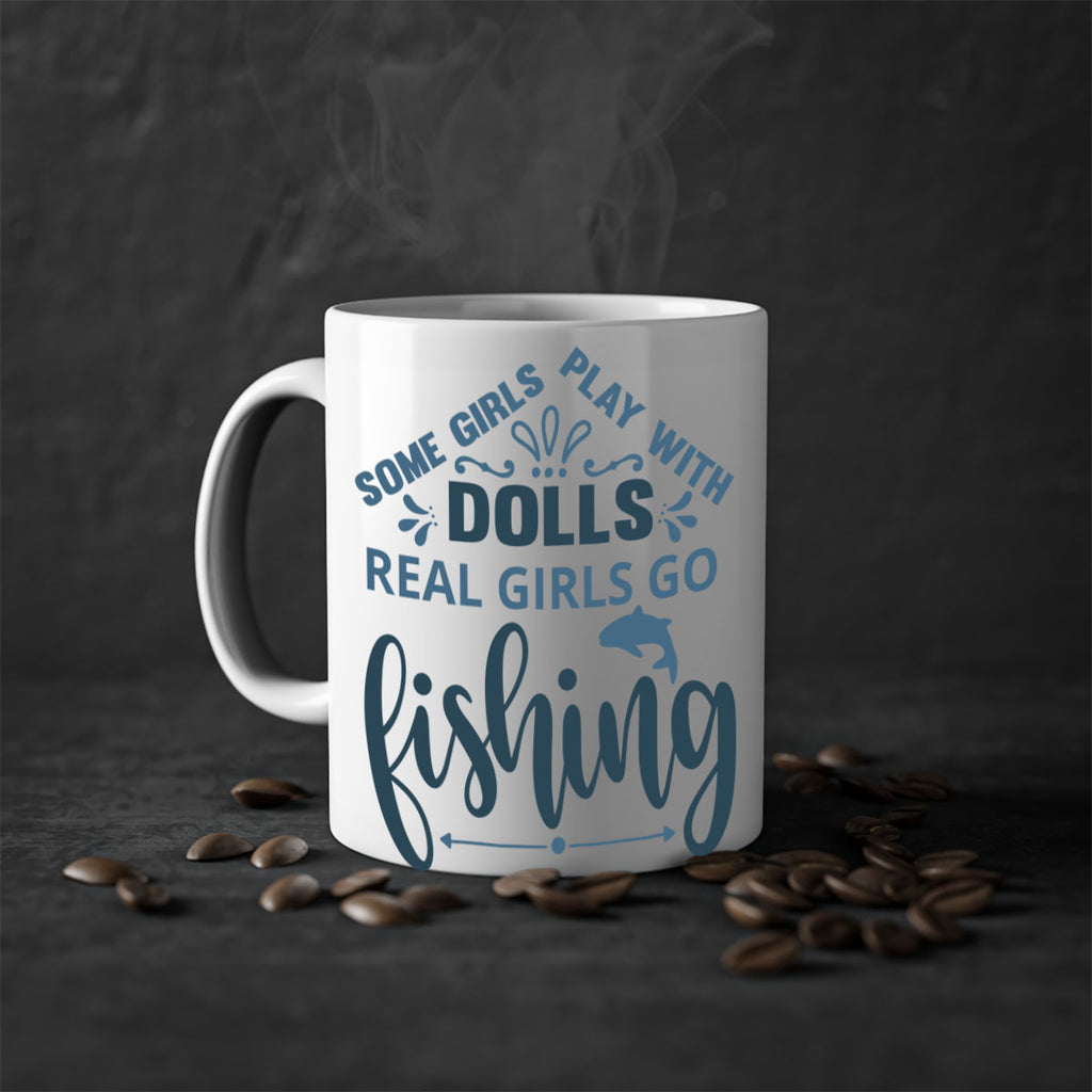 some girl play with 37#- fishing-Mug / Coffee Cup