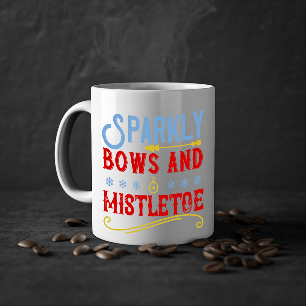 sparkly bows and mistletoe 354#- christmas-Mug / Coffee Cup