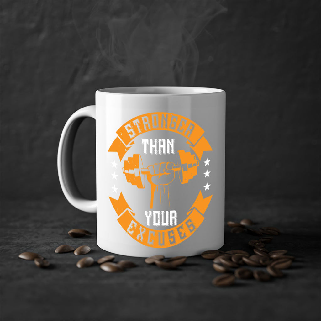 stronger than your excuses 70#- gym-Mug / Coffee Cup