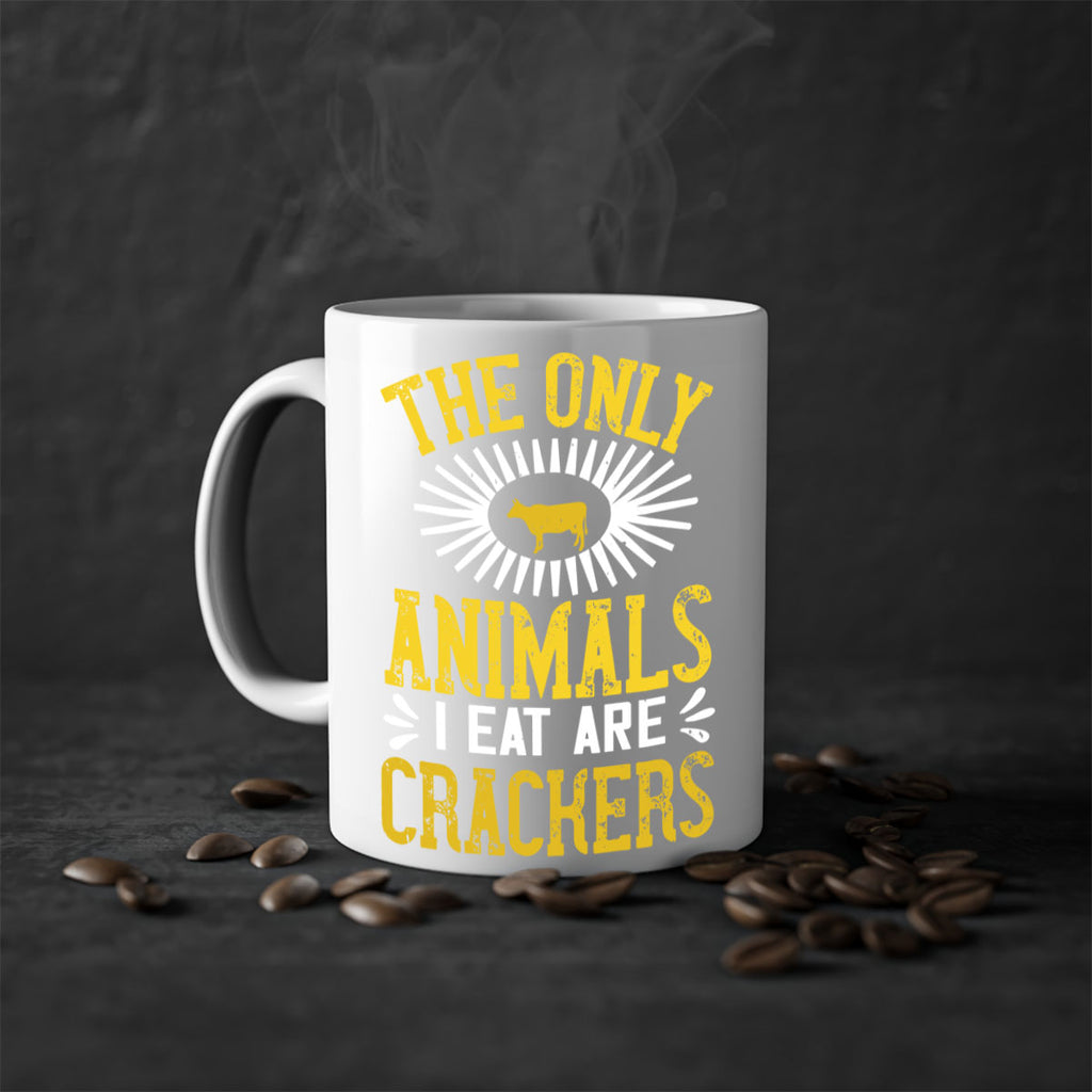 the only animals i eat are crackers 21#- vegan-Mug / Coffee Cup