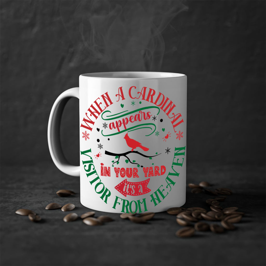 when a cordial appears in your yard it's a visitor from heaven style 1233#- christmas-Mug / Coffee Cup